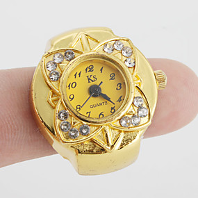 baratos Anéis Relógio-Mulheres Relógio Anel Relogio Dourado Japanês Quartzo Dourada Relógio Casual senhoras Flor Vintage - Dourado Um ano Ciclo de Vida da Bateria / SSUO SR626SW