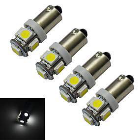 baratos Outras Luzes LED-Jiawen 4 pcs 70-100 lm ba9s luz do carro luz de leitura decoração luz 5 leds smd 5050 branco frio dc 12 v