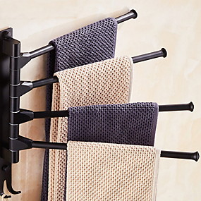 baratos Acessórios para Banheiro-Barra para Toalha Novo Design Moderna Alumínio 1pç Barra de 4 toalhas Montagem de Parede
