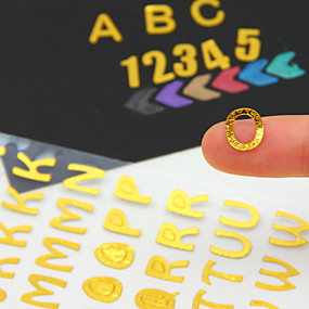 baratos Autocolantes e Fitas-Dourado / Prateado 1 Pça. Etiquetas e Fitas 9.5*17.5 cm