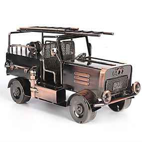 baratos Decorações em Madeira-modelo de mobiliário de artesanato de ferro de caminhão de fogo