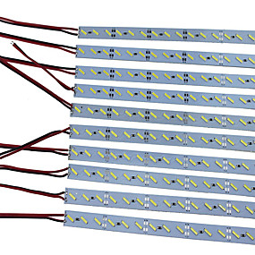 baratos Barras de LED-Kwb 5m 10pcs 0.5m luz de tira rígida rígida 7020 10mm branco led 36leds / 0.5m 180w super brilhante led barra de luzes 12v