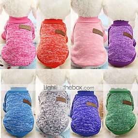 baratos Suprimentos Para Animais De Estimação-Cachorro Súeters Macacão Roupas para Cães Sólido Marron Vermelho Escuro Azul marinho Plumagem Algodão Ocasiões Especiais Para Verão Inverno Homens Mulheres Clássico Fashion