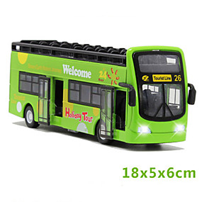 baratos Artigos para Lazer-Carros de Brinquedo Ônibus Ônibus Clássico Simulação Música e luz Carrinhos de Fricção Clássico Unisexo Para Meninos Para Meninas Brinquedos Dom