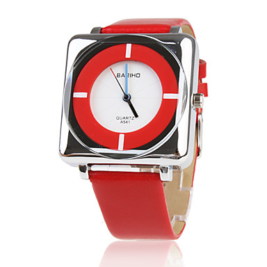 PU Leather Band Elegant Square Wrist Watch - Red 214676 2018 – $8.99