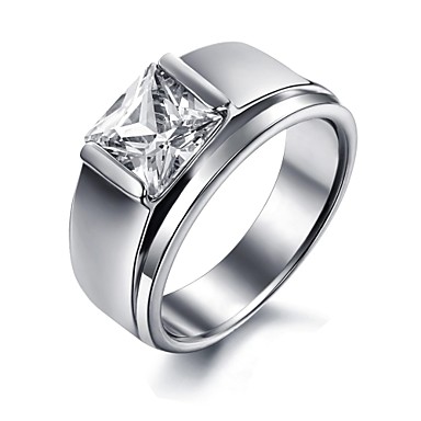 Exquisite Titanium Steel Men Ring with Cubic Zirconia Rings for Men ...
