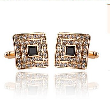 baratos Abotoaduras-Botões de Punho Roupas de Festa Strass Broche Jóias Prata Dourado Para Diário Formal