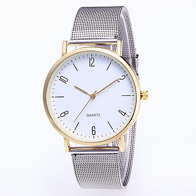 baratos Relógios Elegantes-Mulheres Relógio de Pulso Quartzo Aço Inoxidável Prata Cronógrafo Fofo Relógio Casual Analógico Rígida Elegante - Preto Prata Ouro Rose Um ano Ciclo de Vida da Bateria / SSUO 377