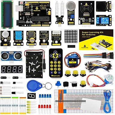 baratos Acessórios para Arduino-keyestudio super starter kit / kit de aprendizagem (uno r3) para arduino starter kit com 32 projetos 1602 lcd