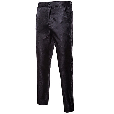 baratos Suits-Homens Básico Diário Social Calças - Sólido Preto Roxo Vinho XL XXL XXXL