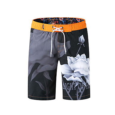 baratos Shorts-Homens Laranja Amarelo Azul Claro Bermuda de Natação Calcinhas, Shorts &amp; Calças de Praia Roupa de Banho - Geométrica XL XXL XXXL Laranja