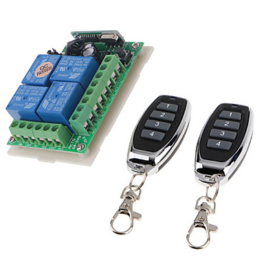 baratos Interruptor Inteligente-dc12v 4ch interruptor de controle remoto sem fio / relé inteligente receptor 10a relé / momentânea / toggle / trancado modo de trabalho pode mudar / 433 mhz fácil de instalar / dc12v poder ligar /