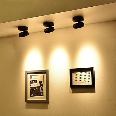 baratos Luminárias de LED para Armários-1 pc ultrafino 10 w conduziu a luz de teto downlight 360 graus função de rotação de superfície montado levou luminárias 85-265 v